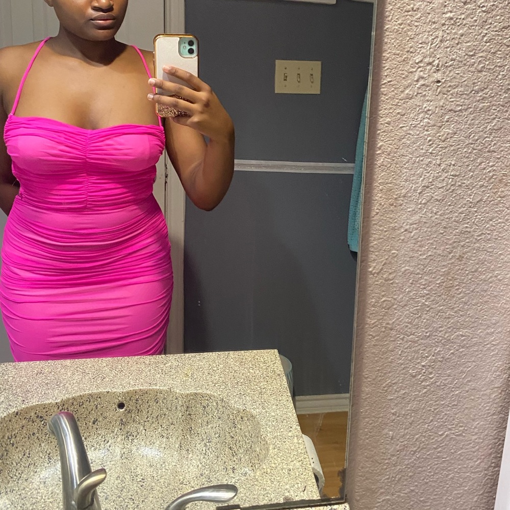 Pink Backless Dress